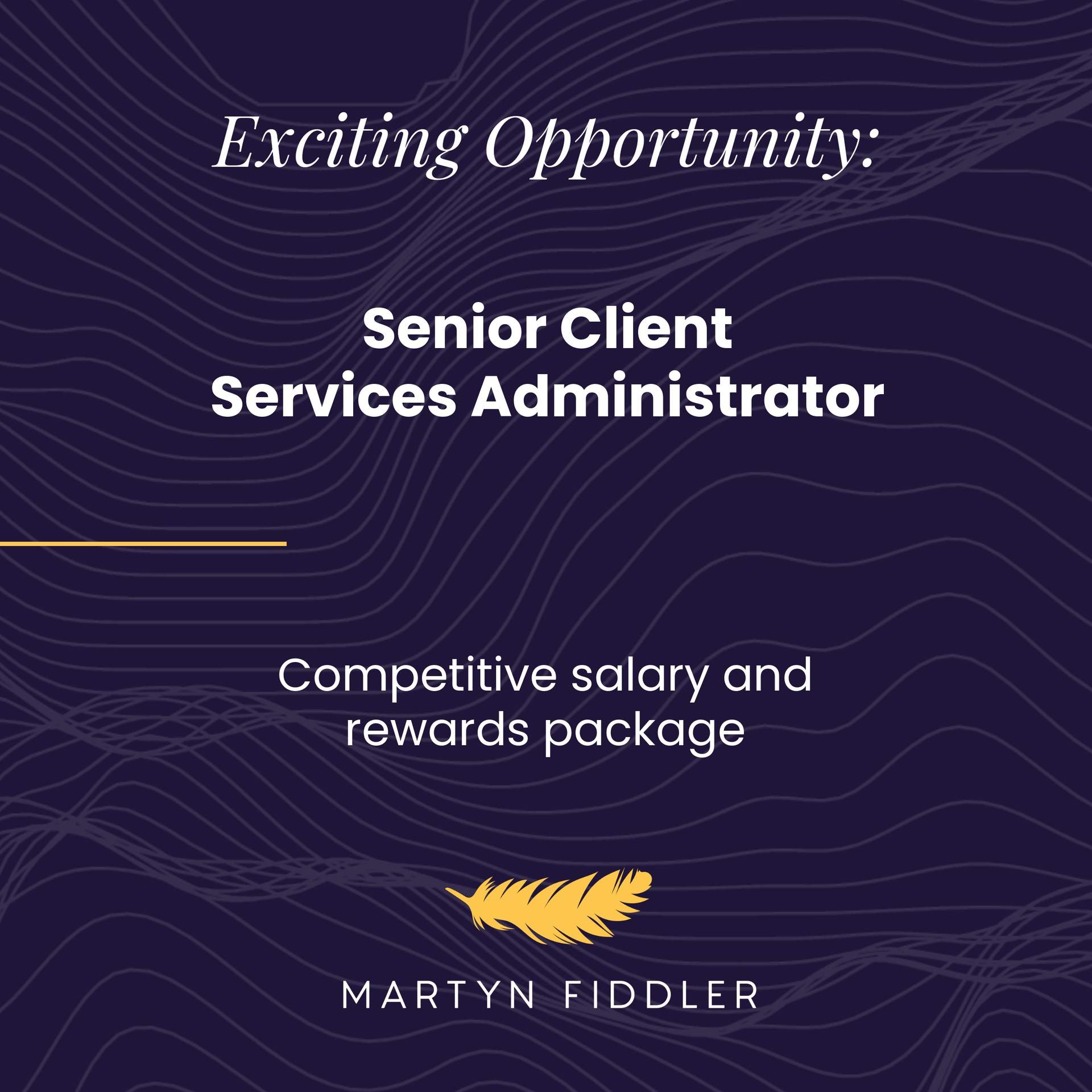 Exciting opportunity for an experienced Senior Client Services Administrator to join our IOM team