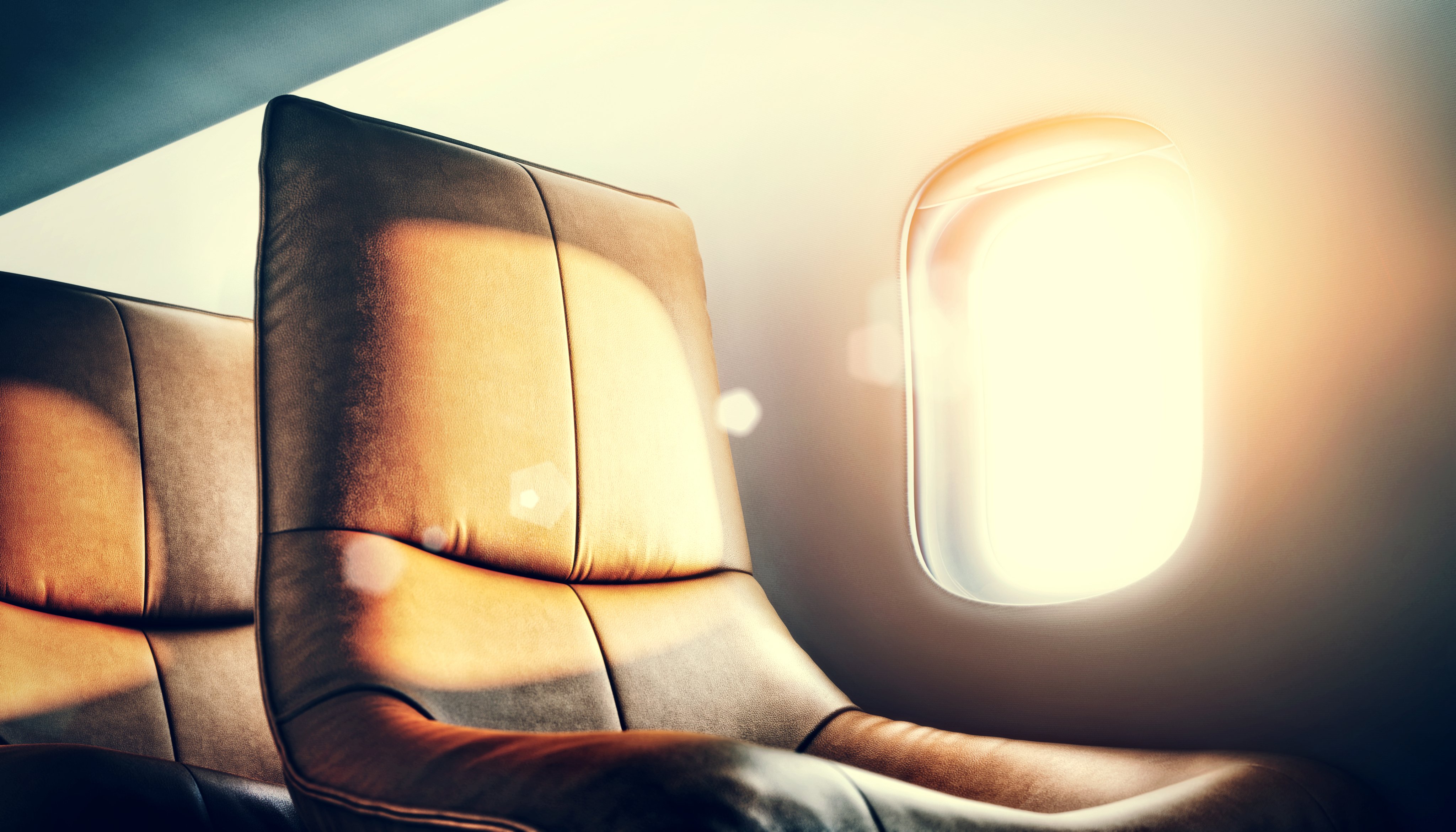 Private Jet and the leather seat